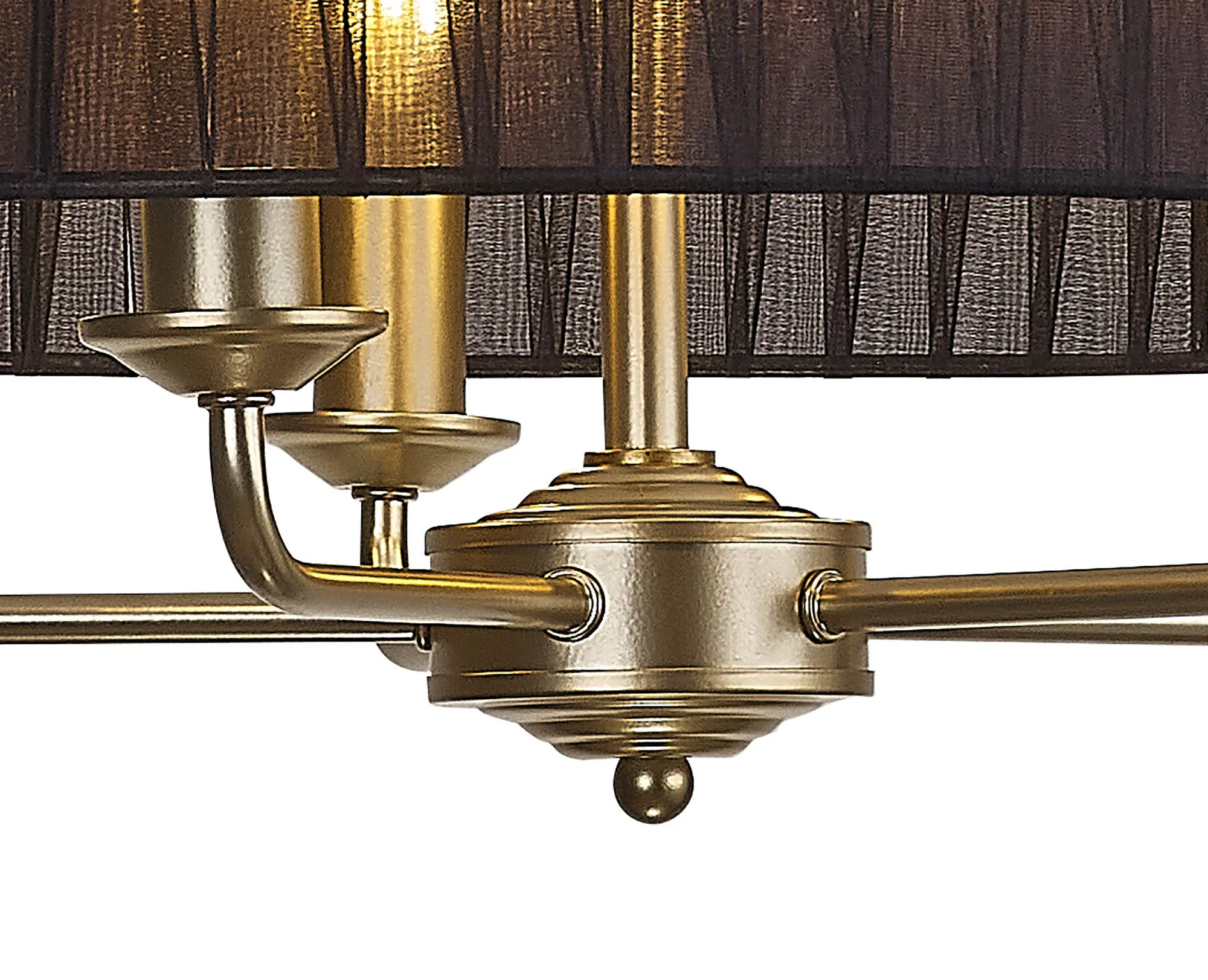 Banyan 45cm 3 Light Pendant Champagne Gold, Black DK0962  Deco Banyan CG BL